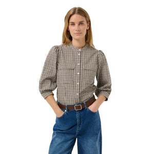 Part Two Womens Shirt Chinette Downtown Brown Check