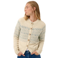 Part Two Womens Cardigan Charmaine Whitecap/Grey Jacquard