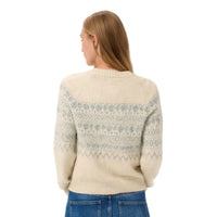 Part Two Womens Cardigan Charmaine Whitecap/Grey Jacquard