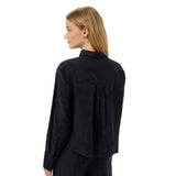 Part Two Womens Shirt Carolla Dark Navy Flower Jacquard