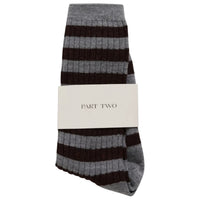 Part Two Womens Socks Dorin Grey Stripe