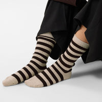 Part Two Womens Socks Dorin Brown Stripe