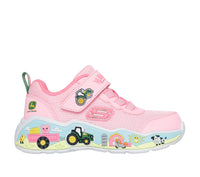 Skechers Girls Trainer John Deere Play Scene Farm Girlie Pink/Multi