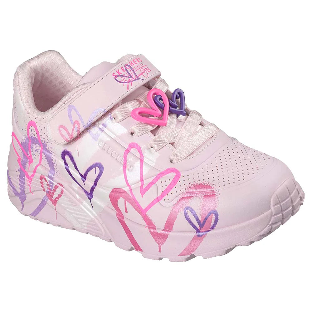 Skechers Kids Trainer Goldcrown Uno Lite Heart Light Pink/Multi