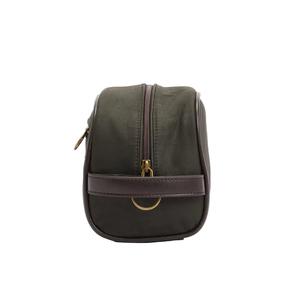 Barbour Mens Wax Washbag Olive/Beacon