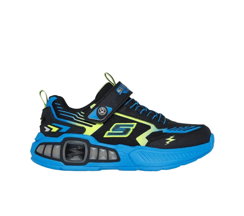 Skechers Boys Trainers S Lights-Light Storm 3 Black/Blue/Lime