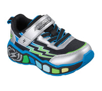 Skechers Boys Trainer S Lights Lil' Storm Silver/Black
