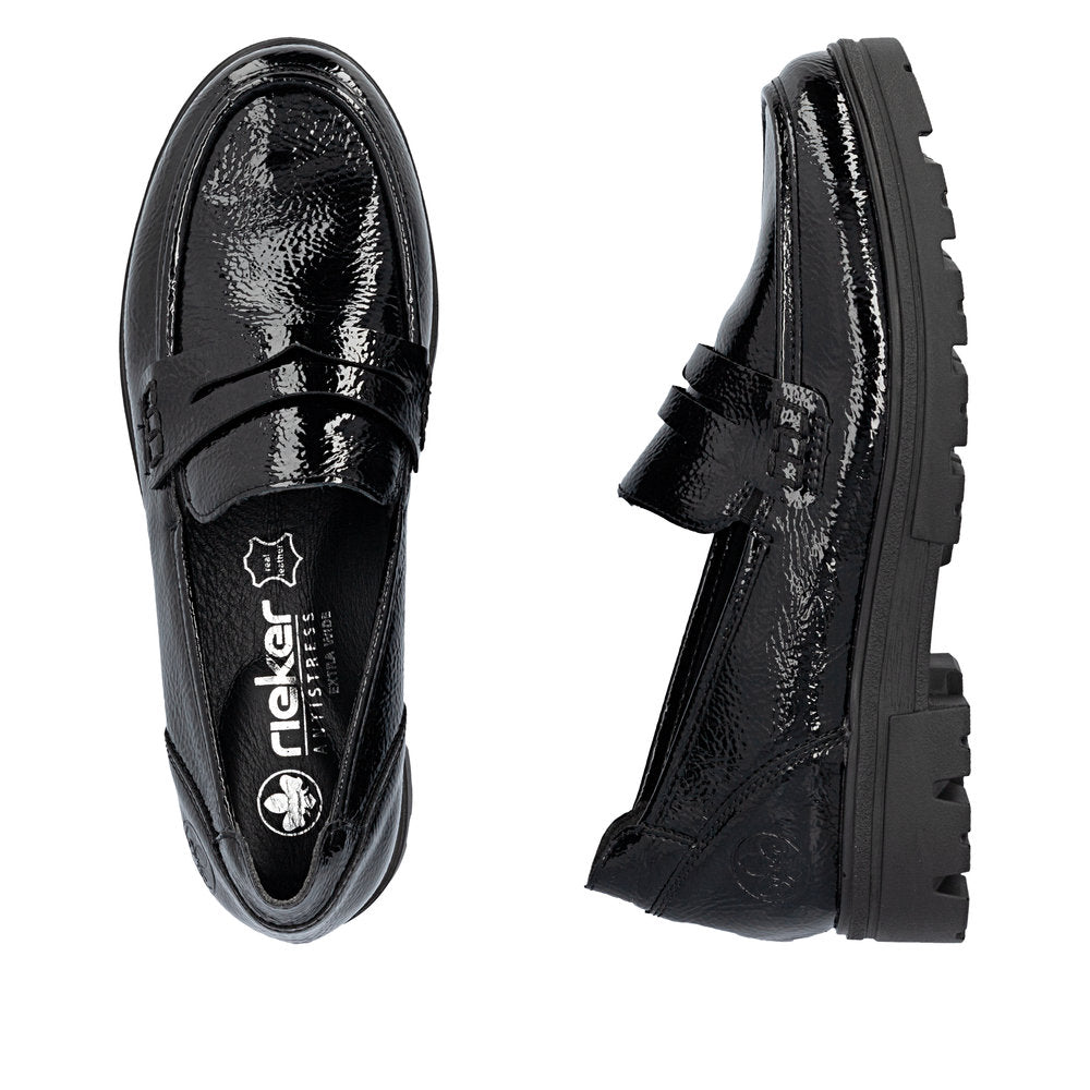 Rieker women's black slip-on shoe