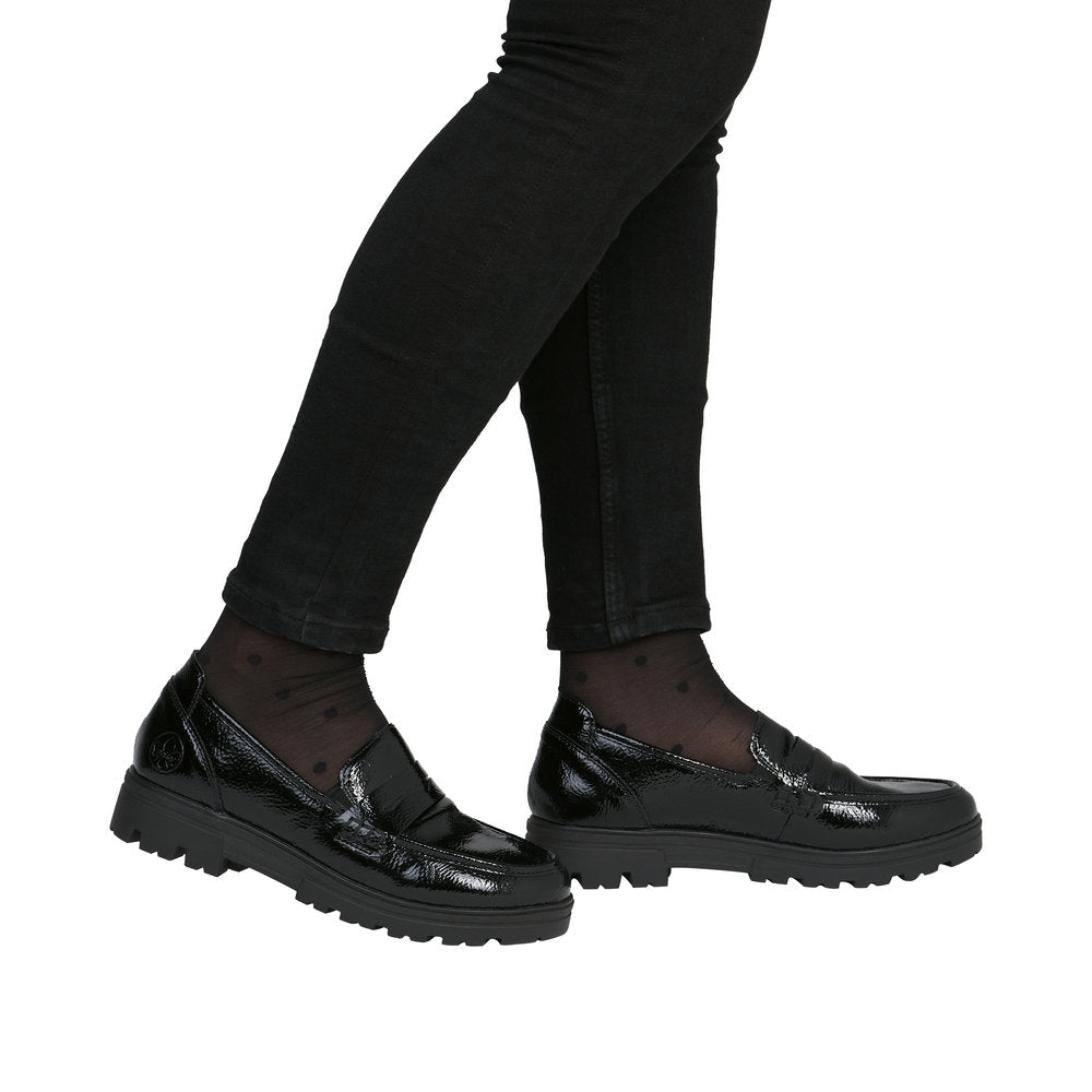 Rieker women's black slip-on shoe