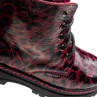Pablosky Girls Boot 453679 Red Leopard Print