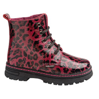 Pablosky Girls Boot 453679 Red Leopard Print