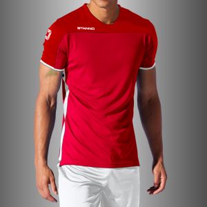 Stanno women's white and red mesh t-shirt