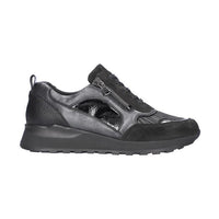 Waldlaufer women's black patent lace-up trainer