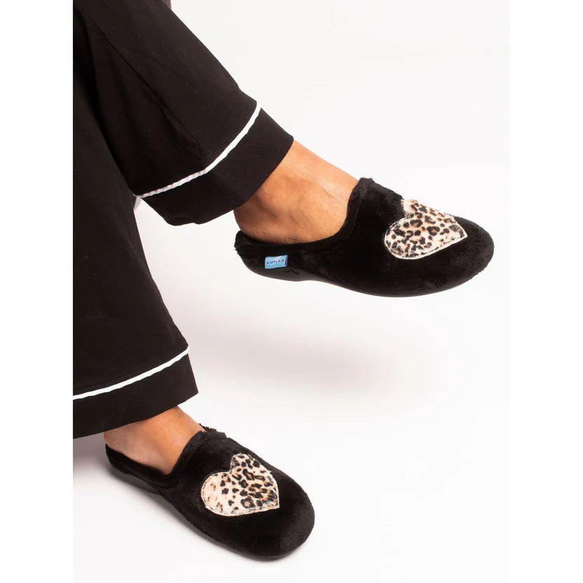 Lunar Womens Slipper Buffy Black