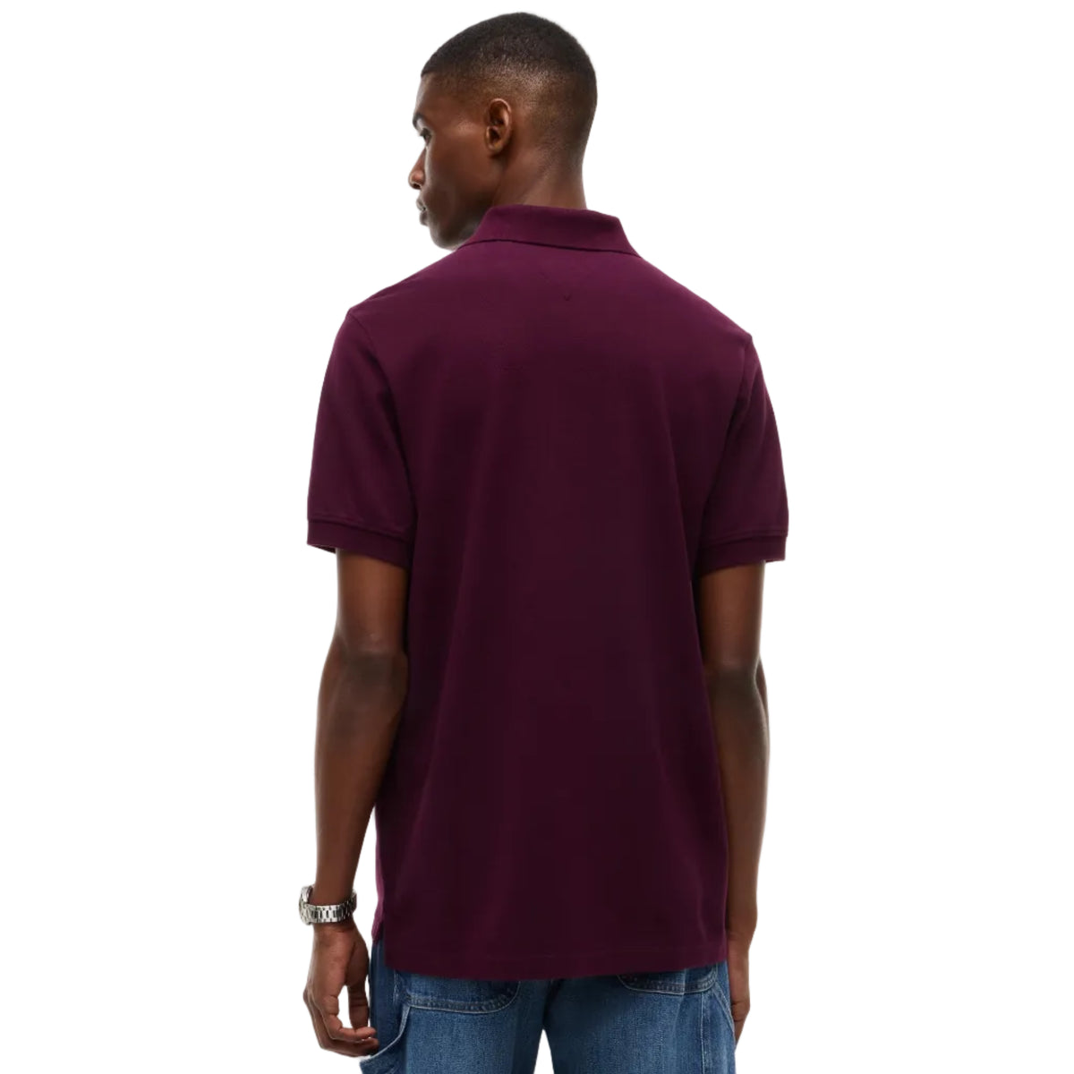 Tommy Jeans men's calypso berry regular essential polo shirt