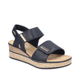 Rieker women's black sandal with velcro