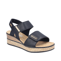 Rieker women's black sandal with velcro