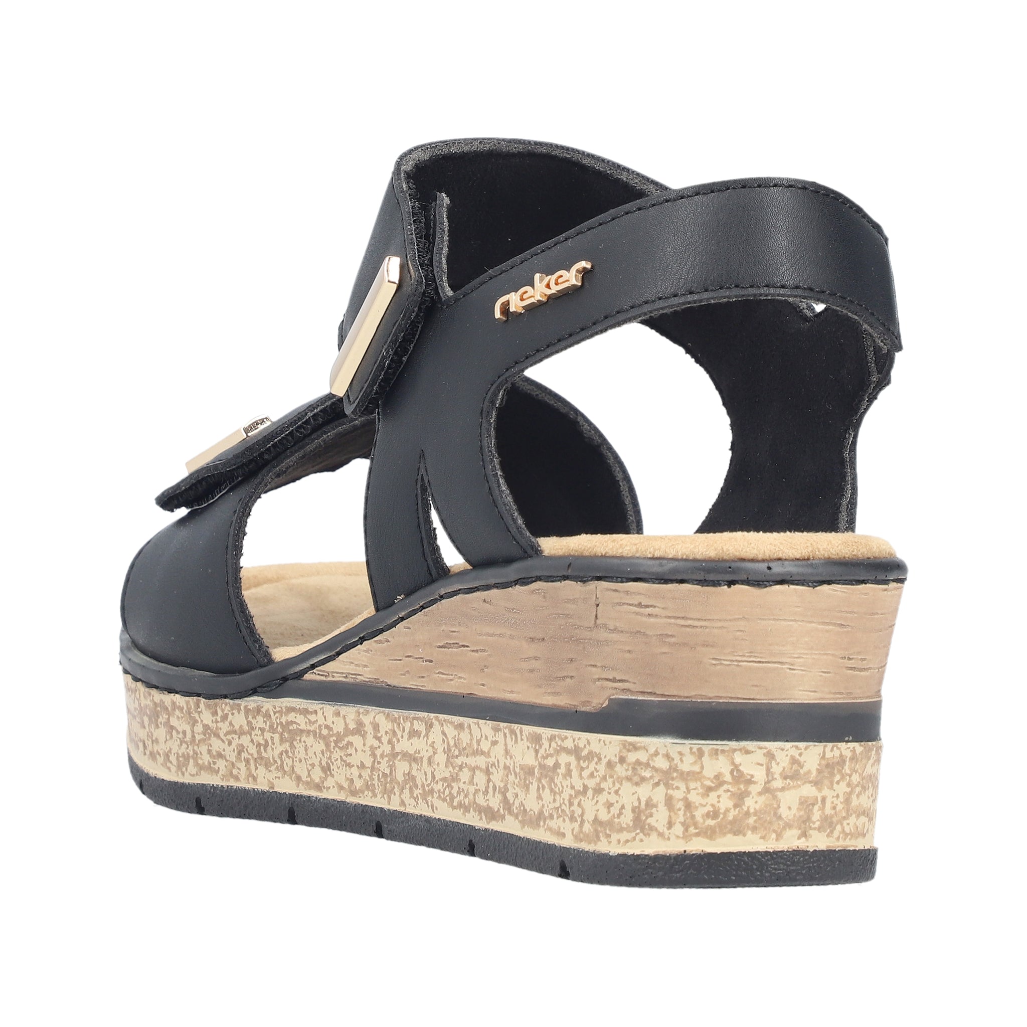 Rieker women's black sandal with velcro