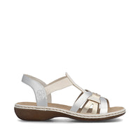 Rieker women's denim sandal with elasticated