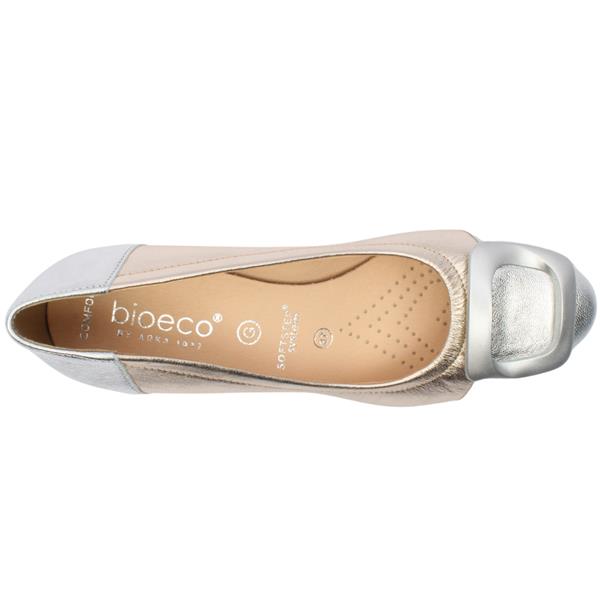 Bioeco Womens Shoe 6631 Gold/Silver Metallic Leather