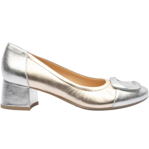 Bioeco Womens Shoe 6631 Gold/Silver Metallic Leather