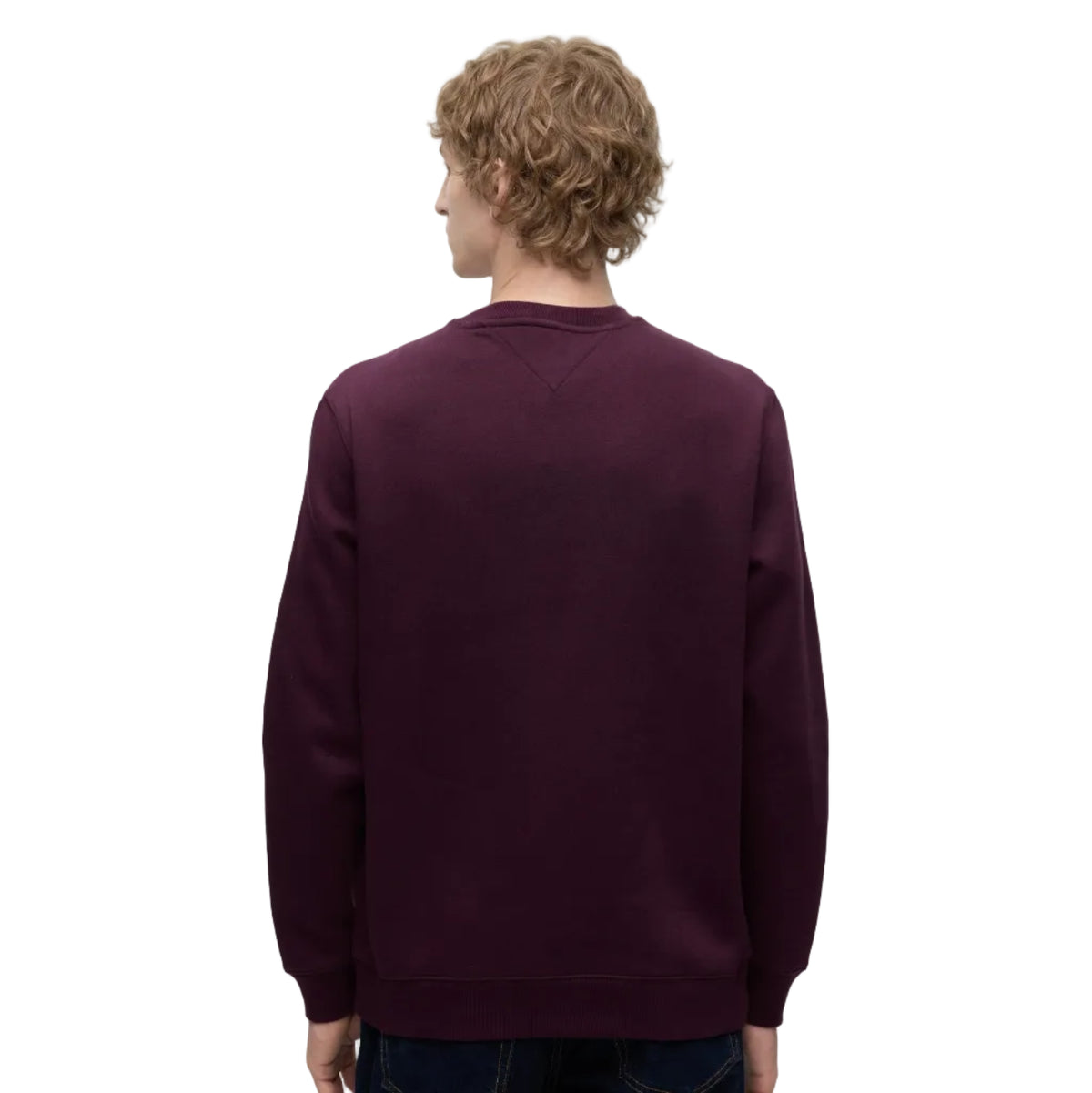 Tommy Jeans men's calypso berry regular flag crew sweatshirt