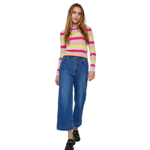 Numph Womens Jean Nuparis Wide Medium Blue Denim