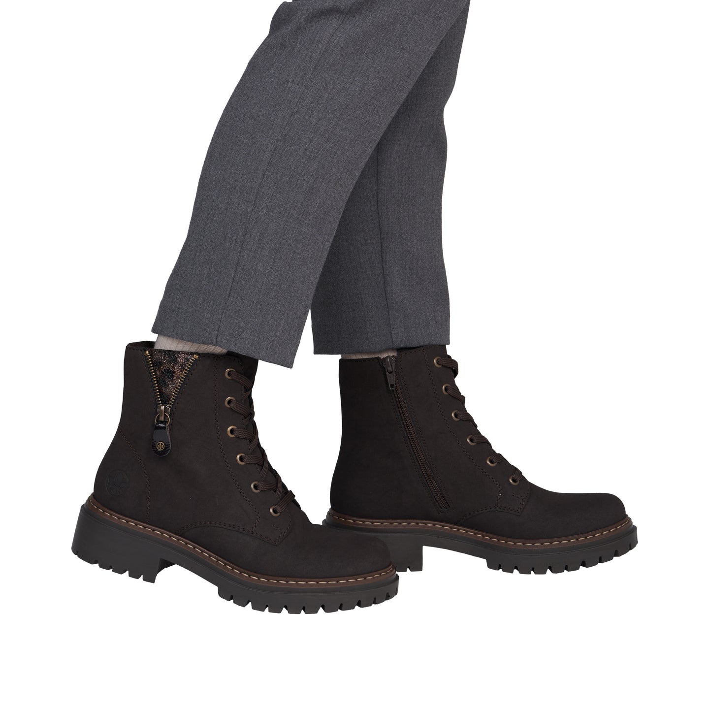 Rieker women's brown lace-up ankle boot