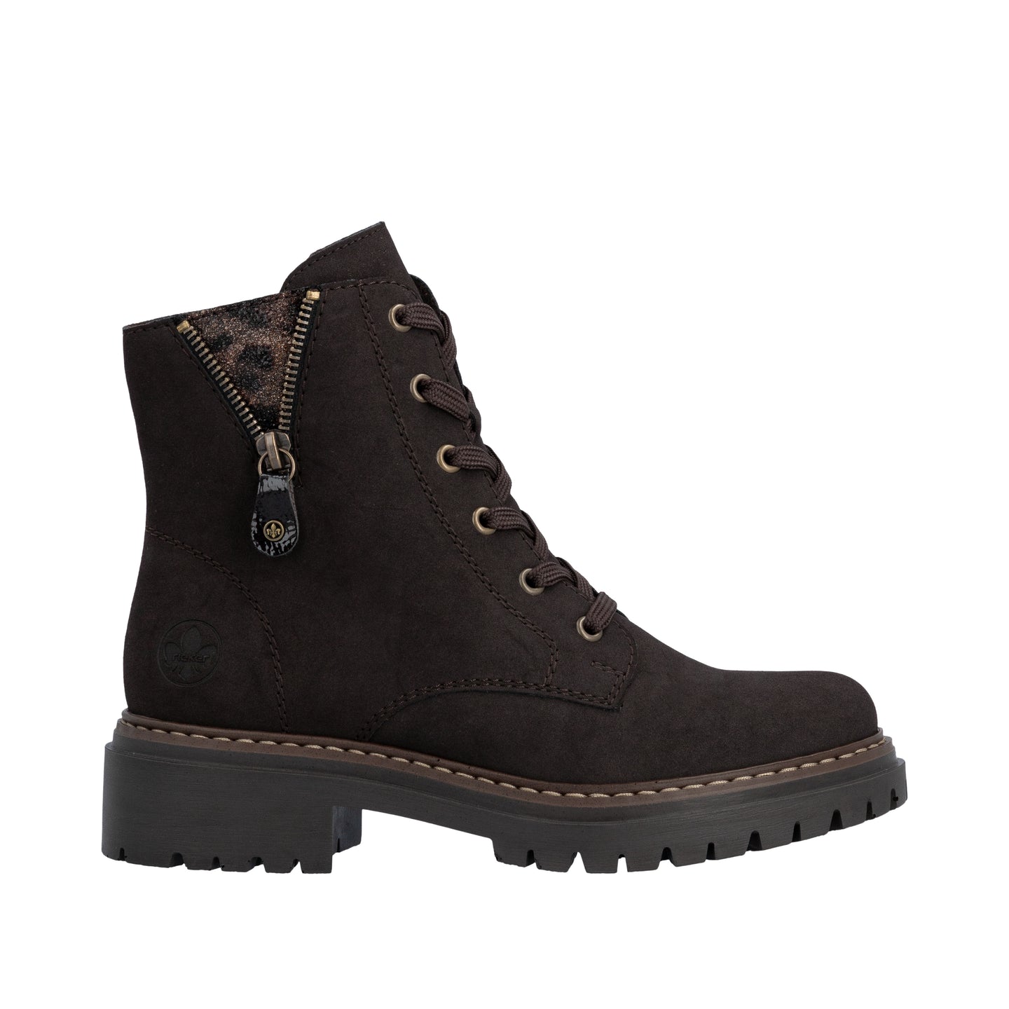 Rieker women's brown lace-up ankle boot