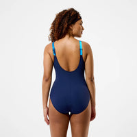 Speedo Womens Swimsuit Luna Lustre Printed Navy/Blue