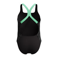 Speedo Girls Swimsuit Digital Allover Powerback Green