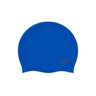 Speedo Adults Swimming Cap Plain Moulded Silicone Blue