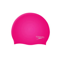 Speedo Kids Swimming Cap Plain Moulded Silicone Pink