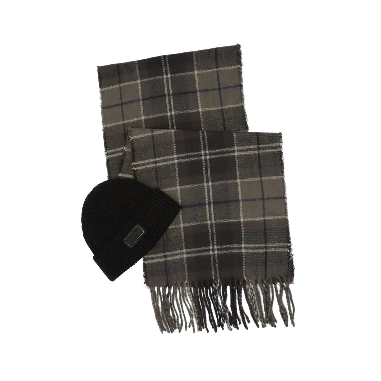 Barbour International Mens Beanie/Scarf Sweeper Gift Set Black