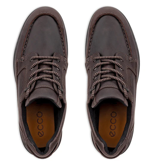 Ecco Mens Rugged Track Moc Toe Waterproof Walking Shoes Cafe