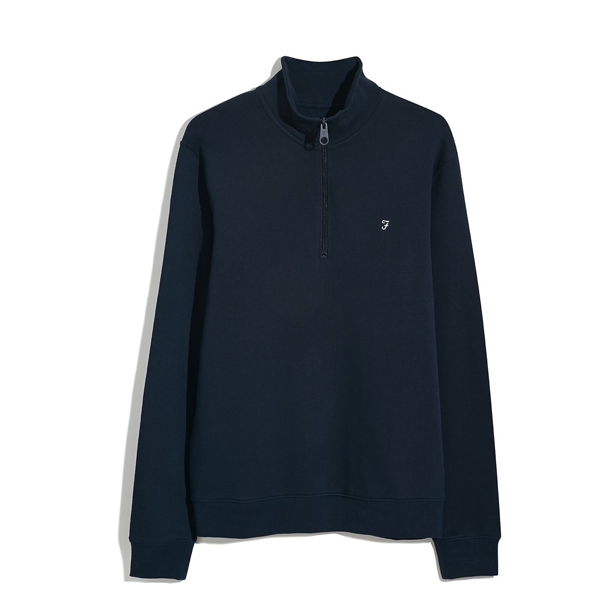Farah Harry men's true navy long-sleeve quarter-zip top