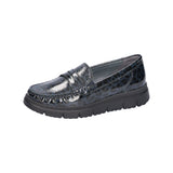 Waldlaufer women's navy patent slip-on loafer