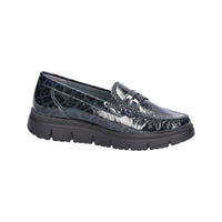 Waldlaufer women's navy patent slip-on loafer