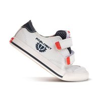 Pablosky boys' white leather shoe with velcro