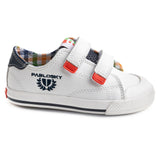 Pablosky boys' white leather shoe with velcro