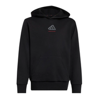 Adidas Boys Hoodie Slogan Fleece Black
