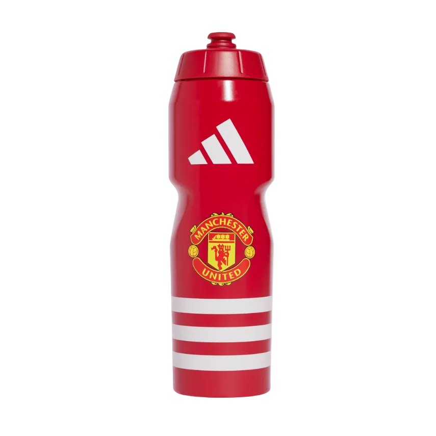 Adidas Manchester United red and white 750ml water bottle with team crest