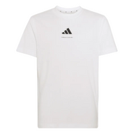 Adidas Boys T-Shirt Slogan Single Jersey White