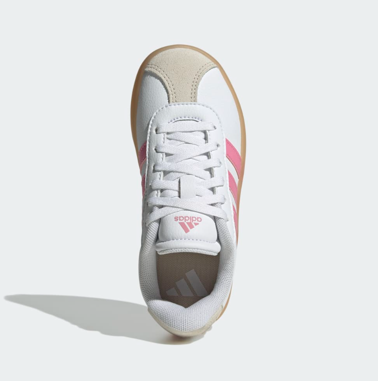 Grey adidas trainers with pink stripes best sale