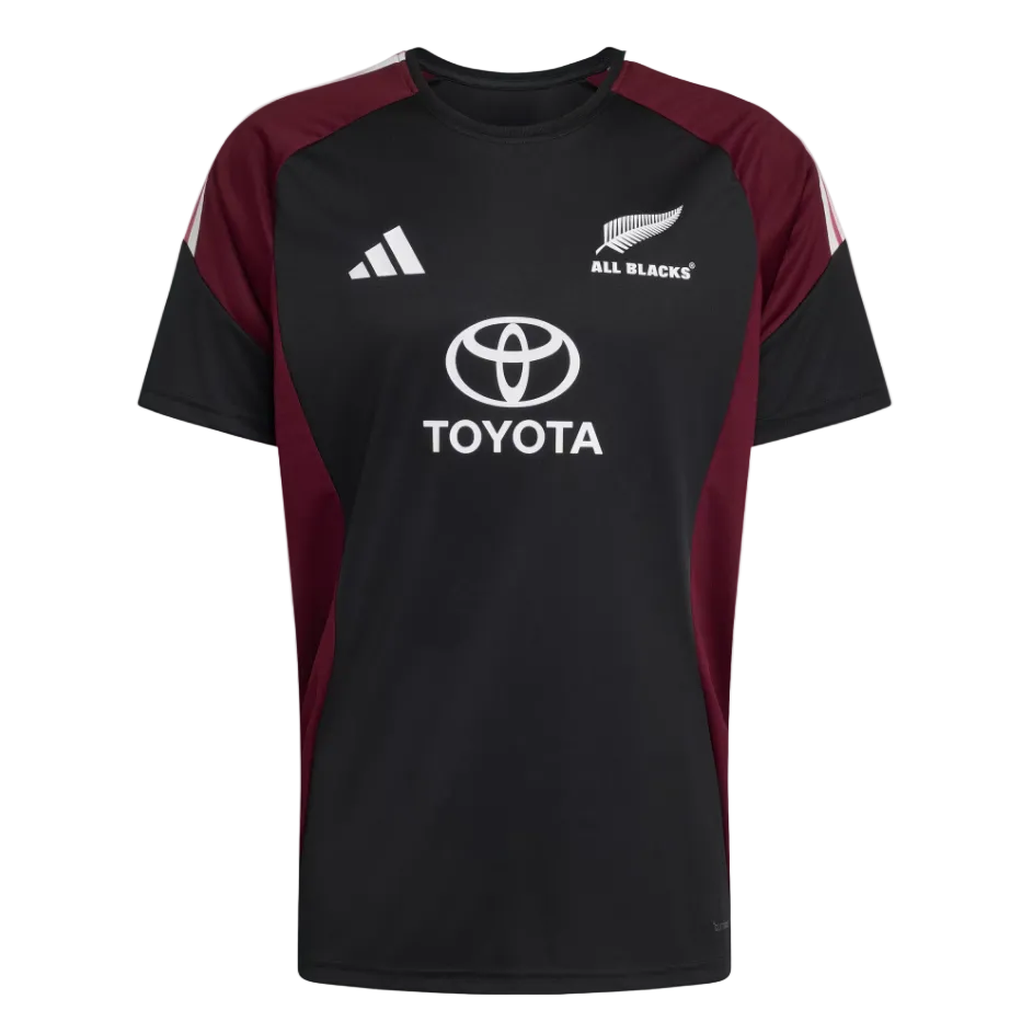 Adidas Mens T-Shirt All Blacks Performance Black/Maroon
