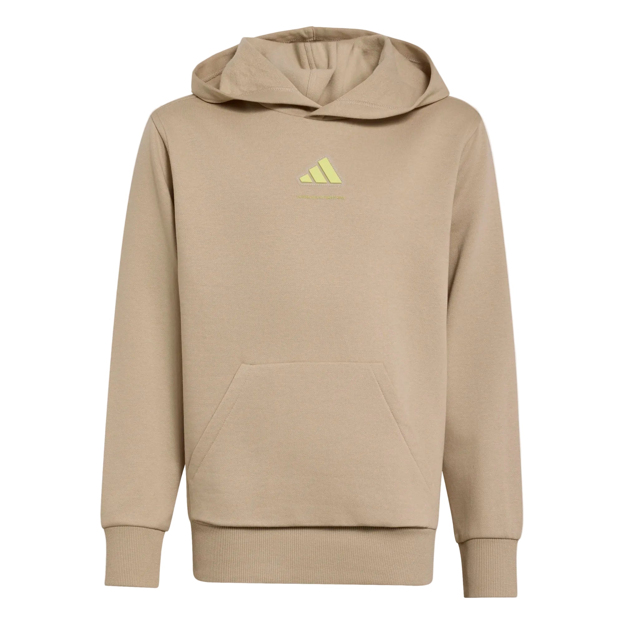 Adidas Boys Hoodie Slogan Fleece Khaki Thread