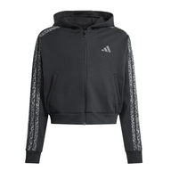 Adidas Girls Hoodie Animal 3 Stripes Full Zip Black/Multicolour/Grey Six