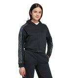 Adidas Girls Hoodie Animal 3 Stripes Full Zip Black/Multicolour/Grey Six