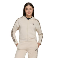 Adidas Girls Hoodie Animal 3 Stripes Full Zip Crystal Linen/Multicolour/Dark Brown