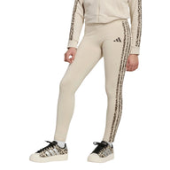 Adidas Girls Leggings Animal 3 Stripes Crystal Linen/Multicolur/Dark Brown
